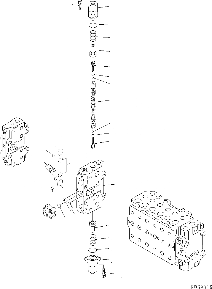 Схема запчастей Komatsu PC200LC-6 - ОСНОВН. КЛАПАН (-АКТУАТОР) (/) (БЕЗ КЛАПАН БЕЗОПАСНОСТИ)(№9999-997) ОСНОВН. КОМПОНЕНТЫ И РЕМКОМПЛЕКТЫ