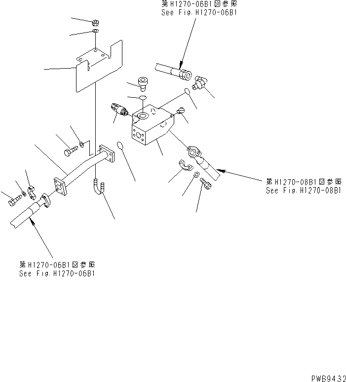 Схема запчастей Komatsu PC200LC-6Z - НАВЕСНОЕ ОБОРУД-Е (ГИДРОМОЛОТ) (НАВЕСН. ОБОРУД БЛОК¤ ЛЕВ.) (С КЛАПАН БЕЗОПАСНОСТИ)(№77-) ГИДРАВЛИКА