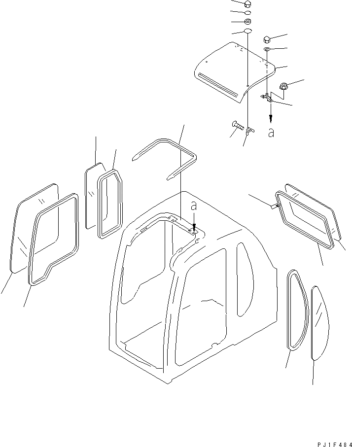 Схема запчастей Komatsu PC200LC-6Z - КАБИНА (ОКНА И ПРОЗРАЧН. КРЫША ВЕНТИЛЯТОР)(№9-) КАБИНА ОПЕРАТОРА И СИСТЕМА УПРАВЛЕНИЯ