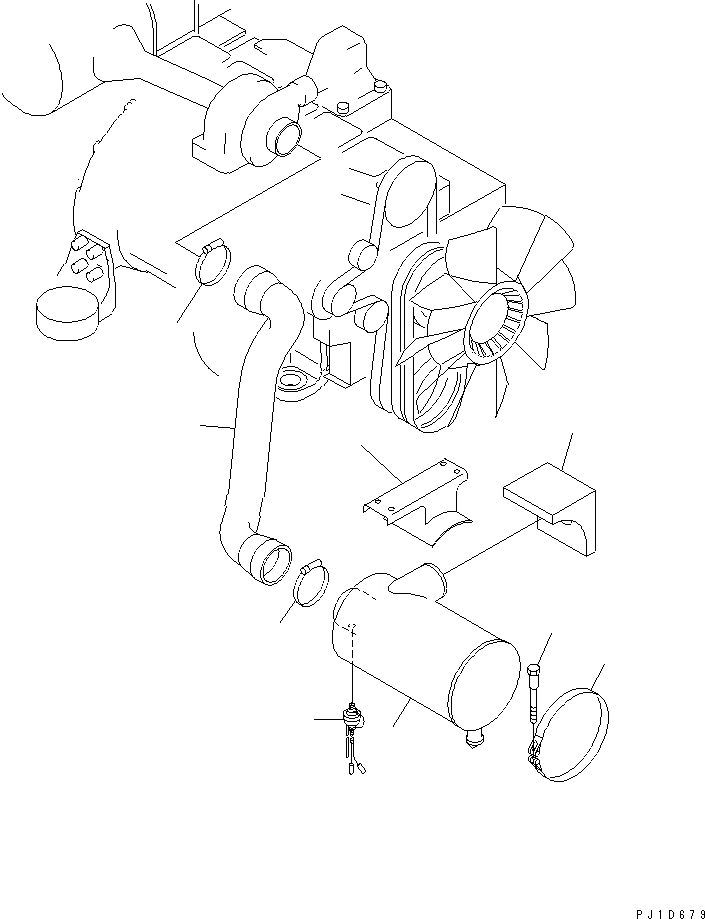 Схема запчастей Komatsu PC200LC-6J - СОЕДИНЕНИЯ ВОЗДУХООЧИСТИТЕЛЯ(ДЛЯ ДВОЙН. ЭЛЕМЕНТА)(№9-) КОМПОНЕНТЫ ДВИГАТЕЛЯ
