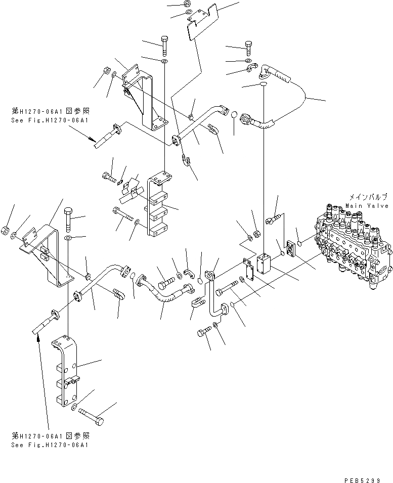 Схема запчастей Komatsu PC200LC-6J - НАВЕСНОЕ ОБОРУД-Е ( АКТУАТОР) (SIMPLE) (/)(№9-) ГИДРАВЛИКА