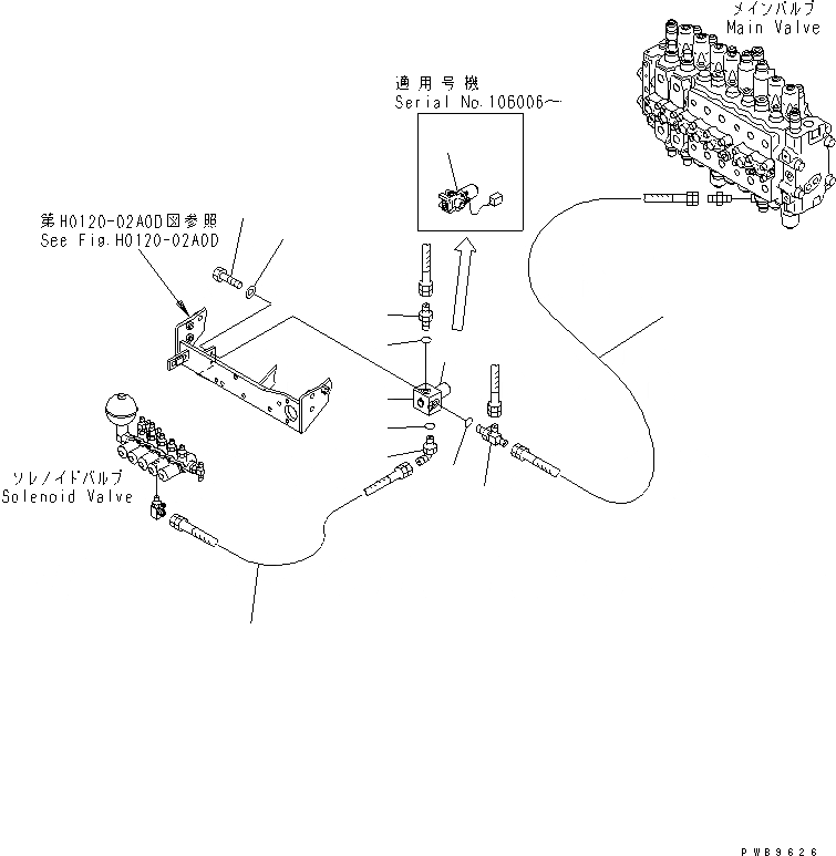 Схема запчастей Komatsu PC200LC-6J - СОЛЕНОИДНЫЙ КЛАПАН (ПОВОРОТН. STROKE КЛАПАН)(№9-) ГИДРАВЛИКА