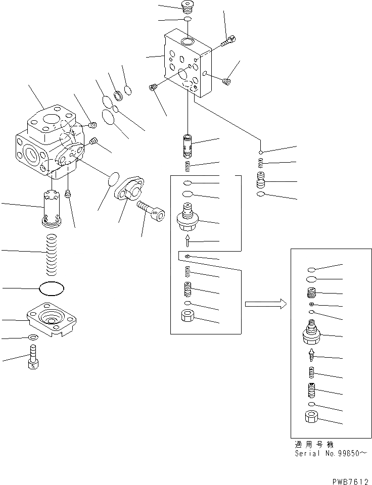 Схема запчастей Komatsu PC200LC-6S - ГЛАВН. КЛАПАН(№9-) ОСНОВН. КОМПОНЕНТЫ И РЕМКОМПЛЕКТЫ