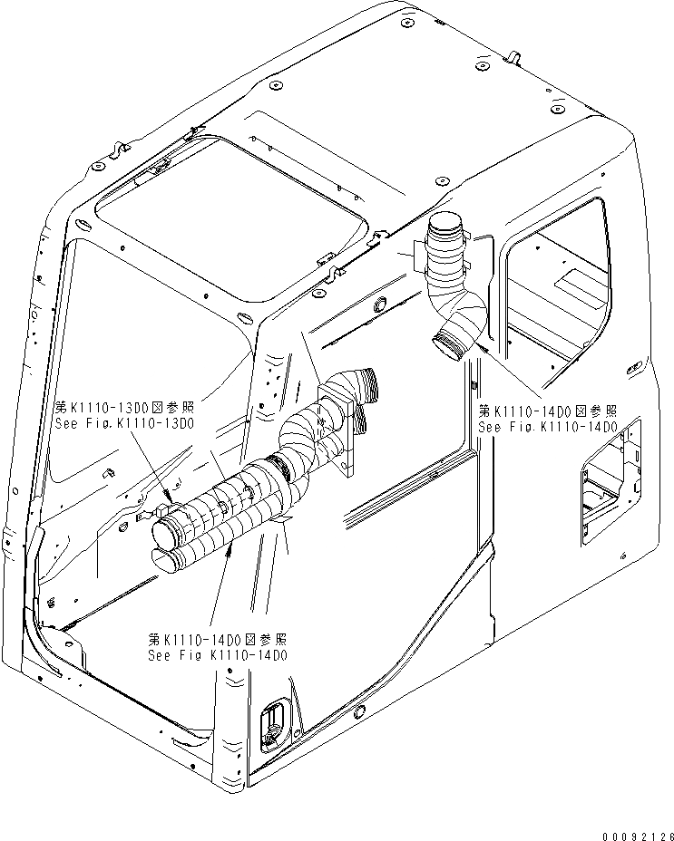 Схема запчастей Komatsu PC200LC-7 - ОСНОВН. КОНСТРУКЦИЯ (КАБИНА) (КРЕПЛЕНИЕ) (С ПРОБЛЕСК. МАЯКОМ)(№-) КАБИНА ОПЕРАТОРА И СИСТЕМА УПРАВЛЕНИЯ