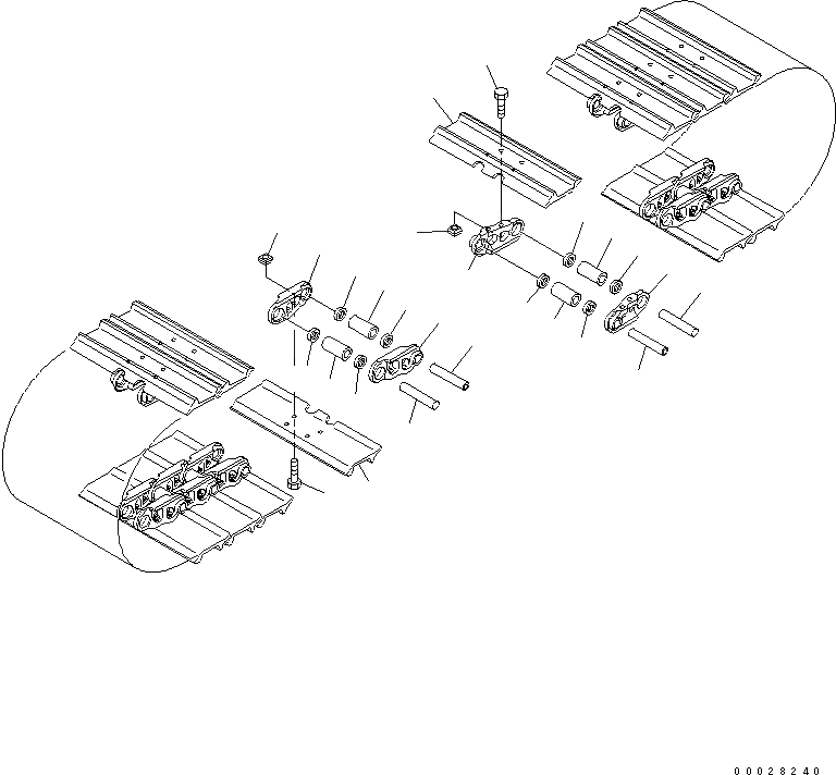 Схема запчастей Komatsu PC200LC-7 - ГУСЕНИЦЫ (ДВОЙН. ТИП) (7MM ШИР.)(№7-) ХОДОВАЯ