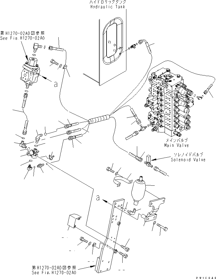 Схема запчастей Komatsu PC200LC-7-BA - НАВЕСНОЕ ОБОРУД-Е (АККУМУЛЯТОР И СОЛЕНОИДНЫЙ КЛАПАН) ( АКТУАТОР) ГИДРАВЛИКА