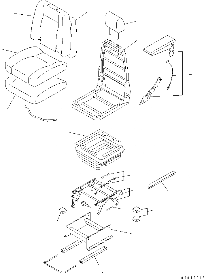 Схема запчастей Komatsu PC200LC-7-BA - СИДЕНЬЕ ОПЕРАТОРА В СБОРЕ (ТКАНЕВОЕ СИДЕНЬЕ) ОСНОВН. КОМПОНЕНТЫ И РЕМКОМПЛЕКТЫ