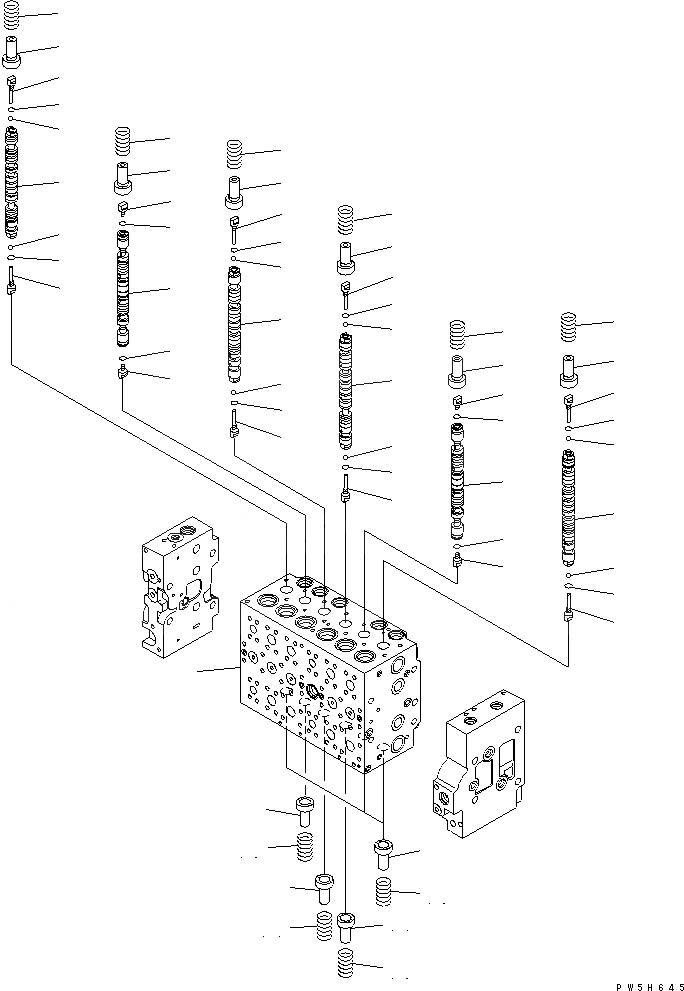 Схема запчастей Komatsu PC200LC-7-BA - ОСНОВН. КЛАПАН (/) ОСНОВН. КОМПОНЕНТЫ И РЕМКОМПЛЕКТЫ