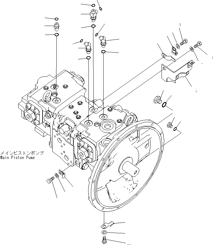 Схема запчастей Komatsu PC200LC-8 - ОСНОВН. НАСОС (ДЛЯ -АКТУАТОР) ГИДРАВЛИКА