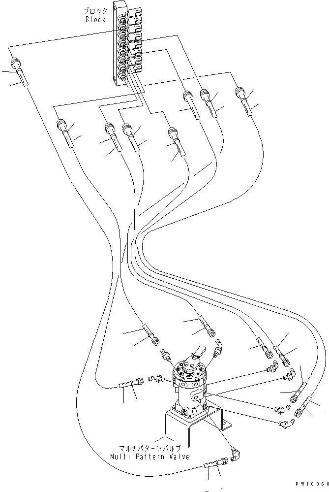 Схема запчастей Komatsu PC200LC-7-BP - MULTI PATTERN КЛАПАН (ШЛАНГИ) ( WAY) ГИДРАВЛИКА