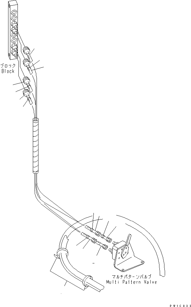 Схема запчастей Komatsu PC200LC-7-BP - MULTI PATTERN КЛАПАН (ШЛАНГИ) ( WAY) ГИДРАВЛИКА
