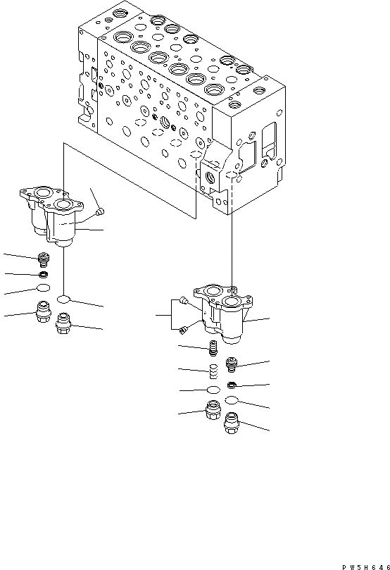 Схема запчастей Komatsu PC200LC-7-BP - ОСНОВН. КЛАПАН (/) ОСНОВН. КОМПОНЕНТЫ И РЕМКОМПЛЕКТЫ
