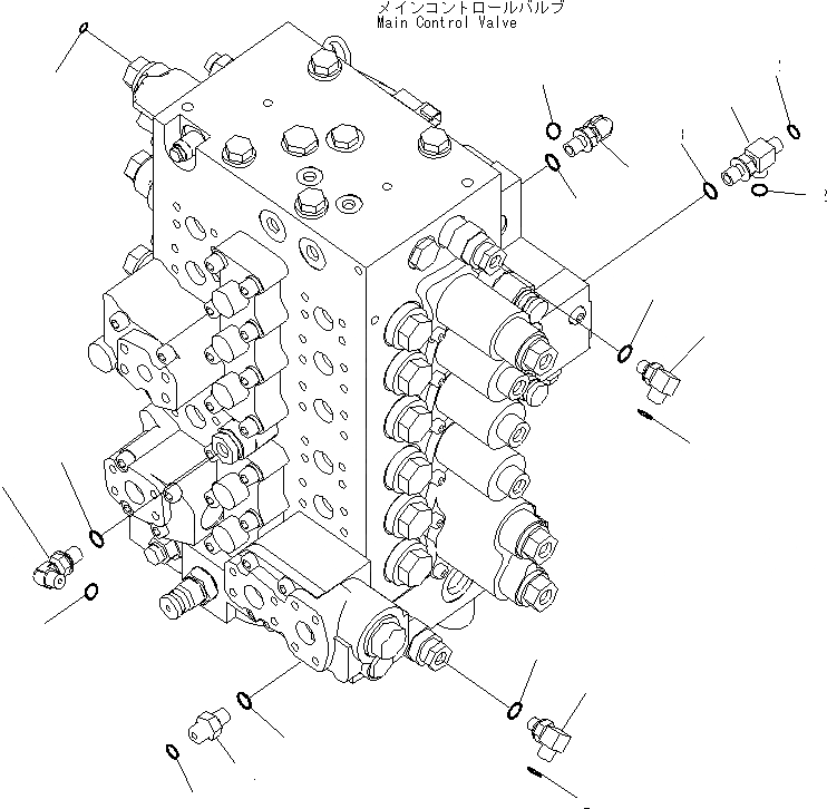 Схема запчастей Komatsu PC200LC-8 - ОСНОВН. УПРАВЛЯЮЩ. КЛАПАН (СОЕДИНИТЕЛЬН. ЧАСТИ) (/)(№-) ГИДРАВЛИКА