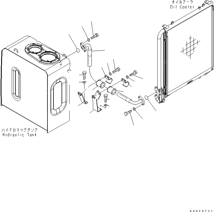 Схема запчастей Komatsu PC200SC-7-M1 - МАСЛООХЛАДИТЕЛЬ ЛИНИЯ ГИДРАВЛИКА