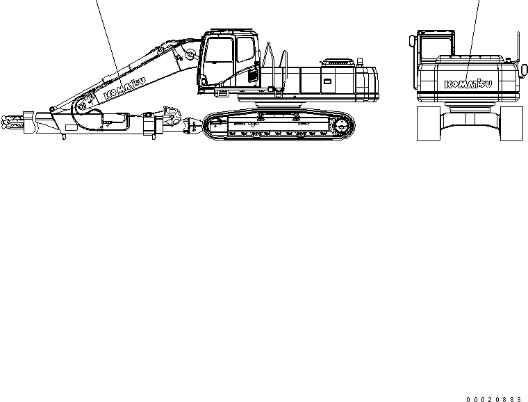 Схема запчастей Komatsu PC200SC-7-M1 - ЛОГОТИП (KOMATSU) МАРКИРОВКА