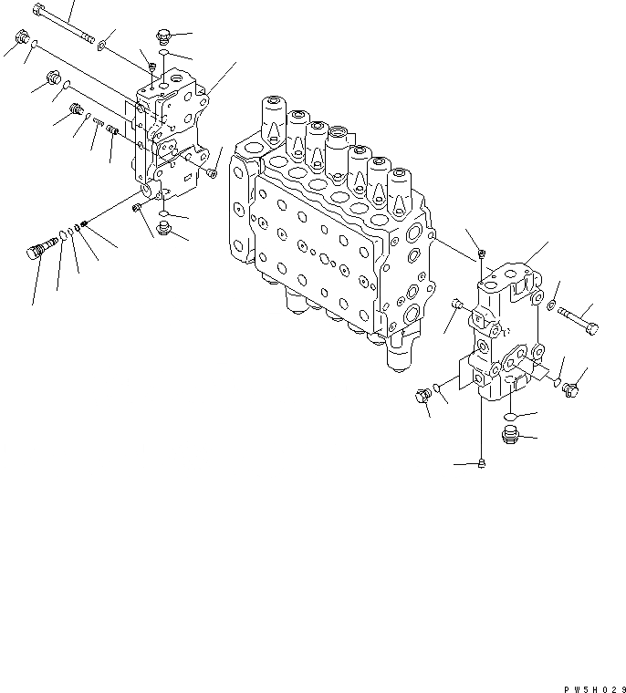 Схема запчастей Komatsu PC200SC-7-M1 - ОСНОВН. КЛАПАН (-АКТУАТОР) (/) ОСНОВН. КОМПОНЕНТЫ И РЕМКОМПЛЕКТЫ