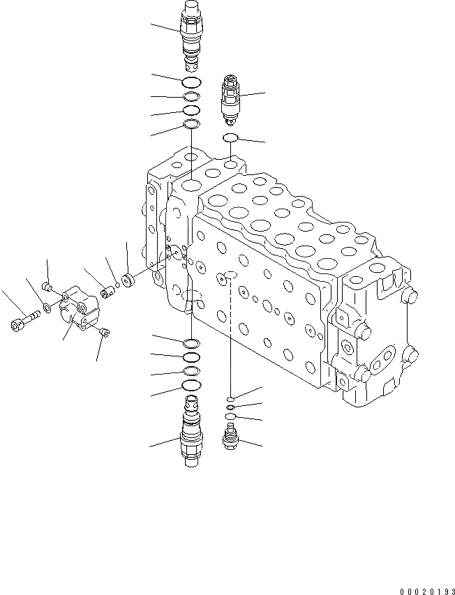 Схема запчастей Komatsu PC200SC-7-M1 - ОСНОВН. КЛАПАН (-АКТУАТОР) (/) ОСНОВН. КОМПОНЕНТЫ И РЕМКОМПЛЕКТЫ