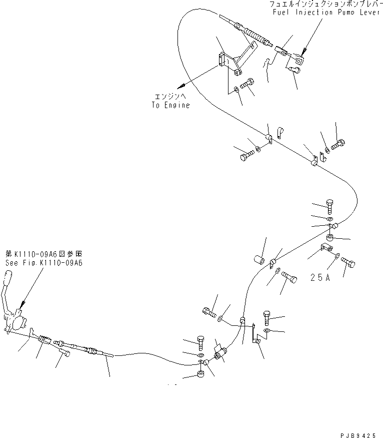 Схема запчастей Komatsu PC200SC-6 - УПРАВЛ-Е ПОДАЧ. ТОПЛИВА (МЕХАНИЧ. РЕГУЛИР.)(№8-) КОМПОНЕНТЫ ДВИГАТЕЛЯ