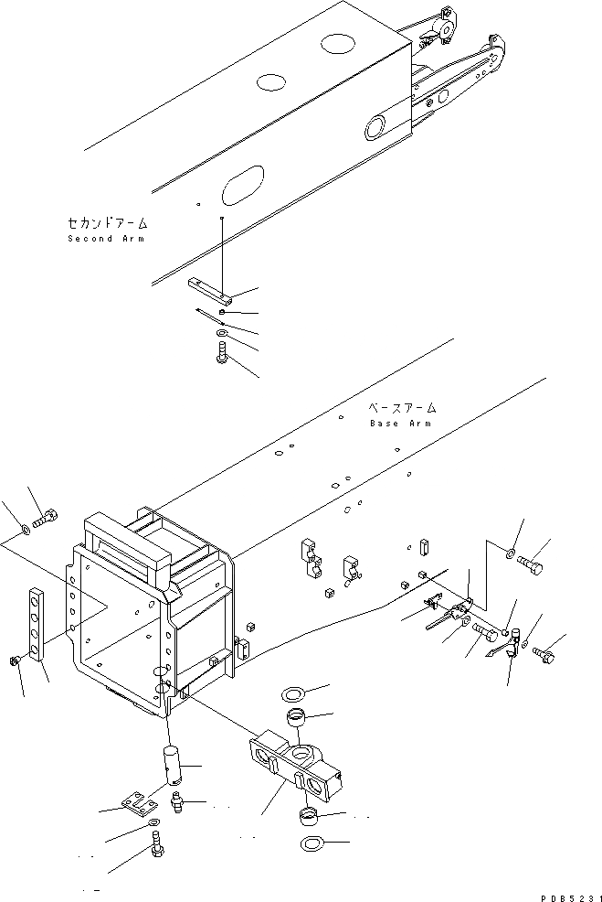 Схема запчастей Komatsu PC200SC-6 - РУКОЯТЬ (КОРПУС)(№-) РАБОЧЕЕ ОБОРУДОВАНИЕ