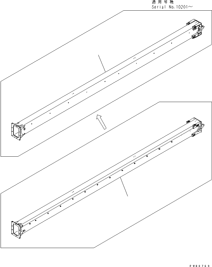 Схема запчастей Komatsu PC200SC-6 - РУКОЯТЬ (TOP)(№-) РАБОЧЕЕ ОБОРУДОВАНИЕ