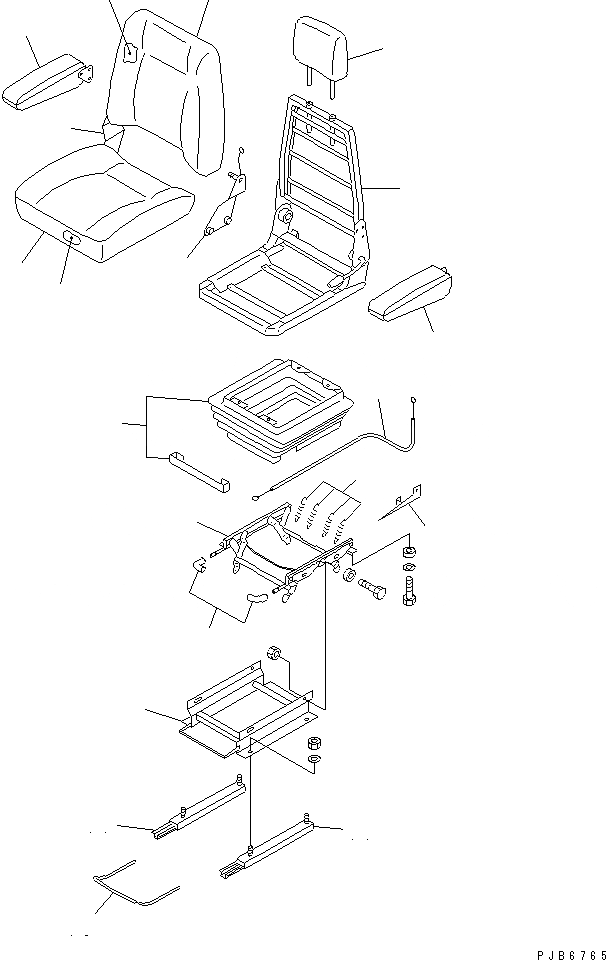 Схема запчастей Komatsu PC200SC-6 - СИДЕНЬЕ ОПЕРАТОРА В СБОРЕ (НАКЛОН.) (ТКАНЬ ТИП) ОСНОВН. КОМПОНЕНТЫ И РЕМКОМПЛЕКТЫ