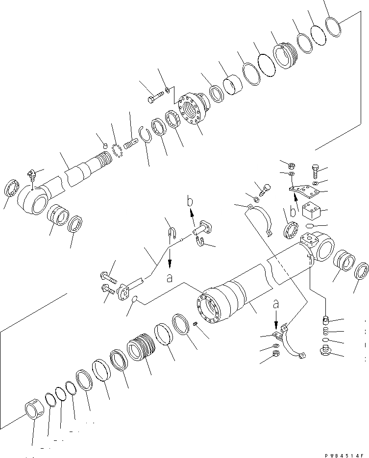 Схема запчастей Komatsu PC200SC-6 - ЦИЛИНДР РУКОЯТИ ОСНОВН. КОМПОНЕНТЫ И РЕМКОМПЛЕКТЫ