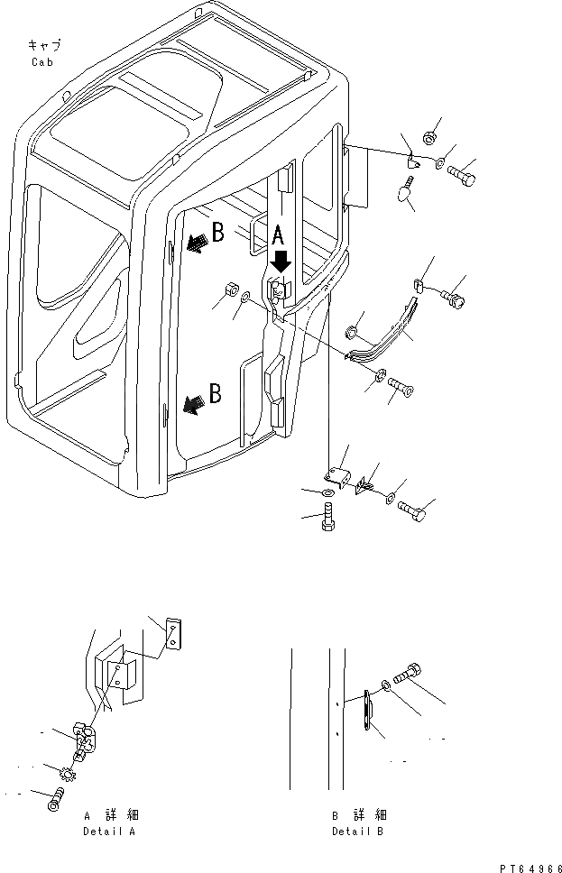 Схема запчастей Komatsu PC20MR-1 - КАБИНА (7/) (БЛОК ДВЕРИ) КАБИНА ОПЕРАТОРА И СИСТЕМА УПРАВЛЕНИЯ