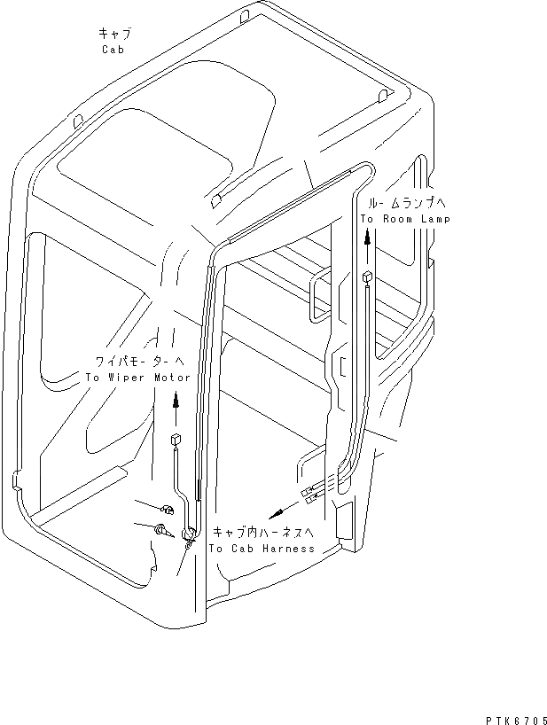 Схема запчастей Komatsu PC20MR-1 - КАБИНА (9/) (ЭЛЕКТРОПРОВОДКА)(№-) КАБИНА ОПЕРАТОРА И СИСТЕМА УПРАВЛЕНИЯ