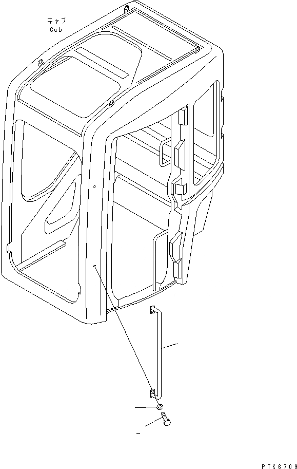 Схема запчастей Komatsu PC20MR-1 - КАБИНА (/) (РУКОЯТЬ) КАБИНА ОПЕРАТОРА И СИСТЕМА УПРАВЛЕНИЯ