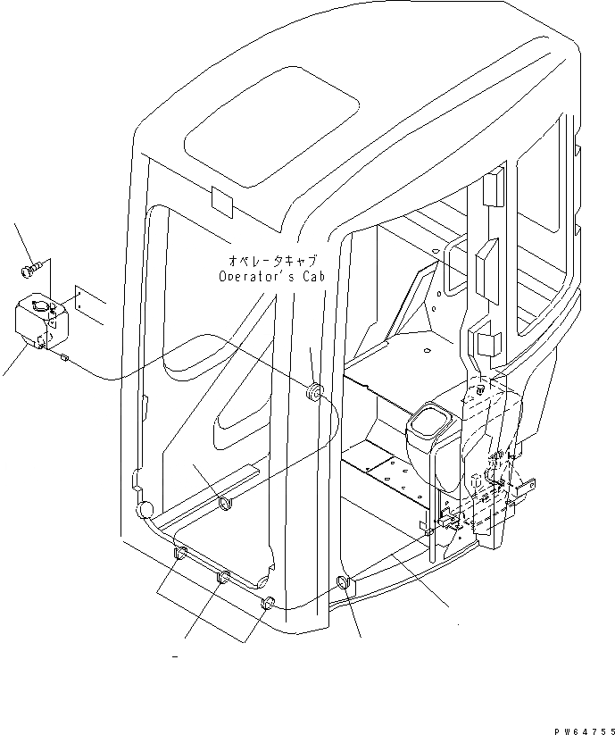 Схема запчастей Komatsu PC20MR-1 - ОМЫВАТЕЛЬ СТЕКЛА (ДЛЯ КАБИНЫ) КАБИНА ОПЕРАТОРА И СИСТЕМА УПРАВЛЕНИЯ