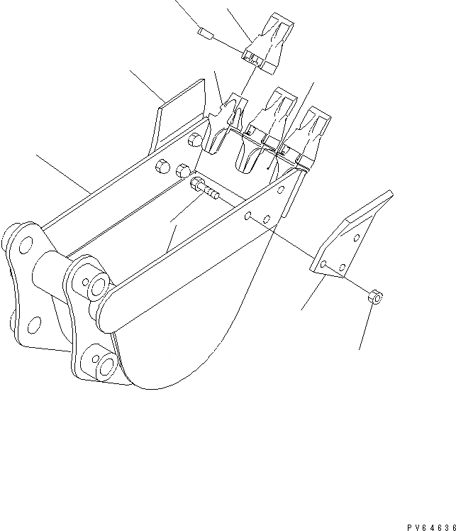 Схема запчастей Komatsu PC20MR-1 - КОВШ¤ .M (MINI .M) MM ШИР. (KUC СПЕЦ-Я.) РАБОЧЕЕ ОБОРУДОВАНИЕ