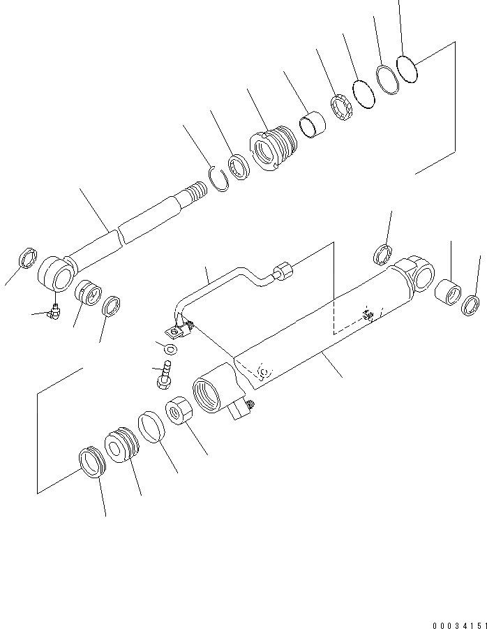 Схема запчастей Komatsu PC20MR-1 - ЦИЛИНДР КОВША (ВНУТР. ЧАСТИ)(№-) ОСНОВН. КОМПОНЕНТЫ И РЕМКОМПЛЕКТЫ