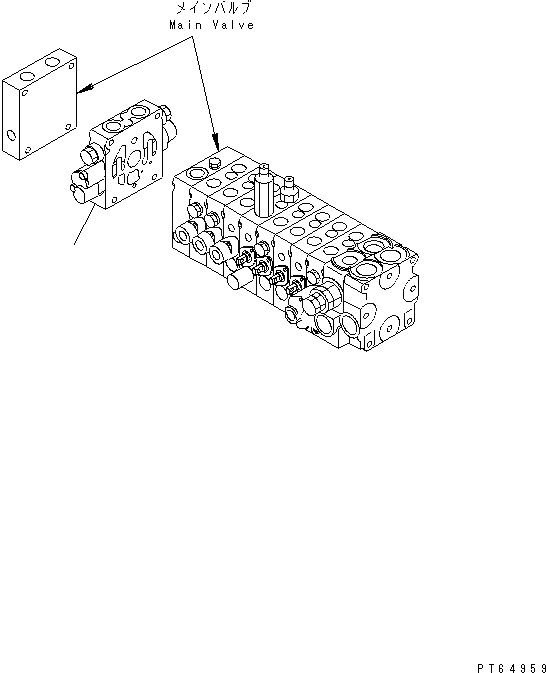 Схема запчастей Komatsu PC20MR-1 - ДОПОЛН. КЛАПАН (-WAY) ГИДРАВЛИКА