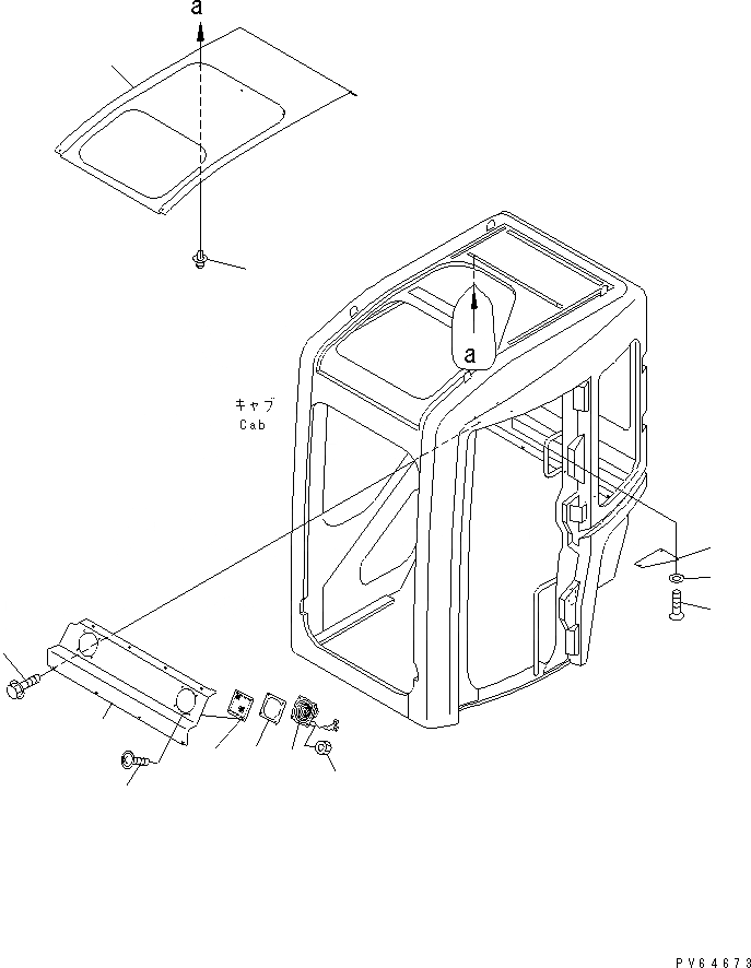 Схема запчастей Komatsu PC20MR-1 - КАБИНА (/) (ВНУТР. ПОКРЫТИЕ) КАБИНА ОПЕРАТОРА И СИСТЕМА УПРАВЛЕНИЯ