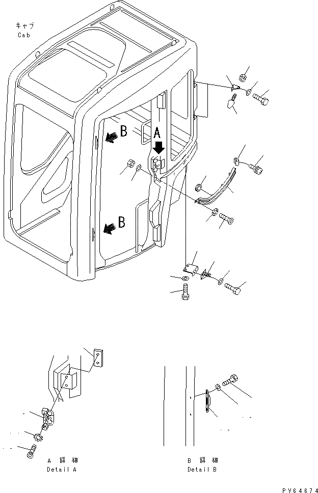 Схема запчастей Komatsu PC20MR-1 - КАБИНА (7/) (БЛОК ДВЕРИ) КАБИНА ОПЕРАТОРА И СИСТЕМА УПРАВЛЕНИЯ