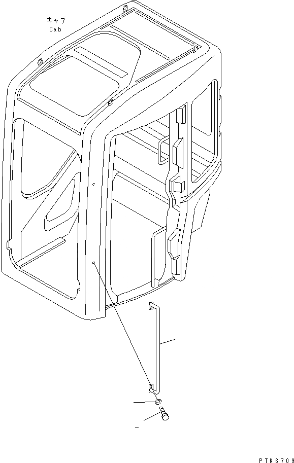 Схема запчастей Komatsu PC20MR-1 - КАБИНА (/) (РУКОЯТЬ) КАБИНА ОПЕРАТОРА И СИСТЕМА УПРАВЛЕНИЯ