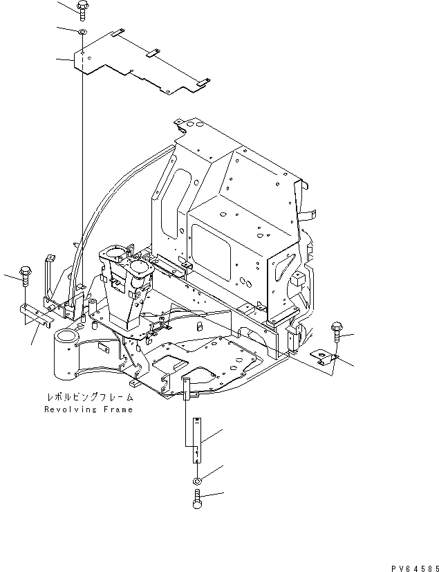 Схема запчастей Komatsu PC20MR-1 - ОСНОВН. КОНСТРУКЦИЯ (ПОЛ КАБИНЫ¤ ПЕРЕДН.) (С НАВЕСОМ) КАБИНА ОПЕРАТОРА И СИСТЕМА УПРАВЛЕНИЯ