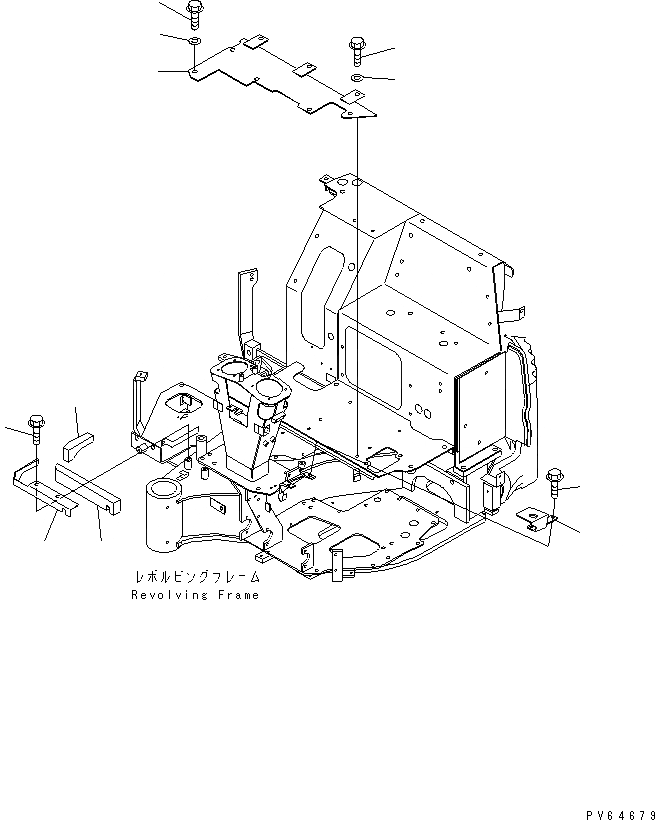 Схема запчастей Komatsu PC20MR-1 - ОСНОВН. КОНСТРУКЦИЯ (ПОЛ КАБИНЫ¤ ПЕРЕДН.) (С КАБИНОЙ) КАБИНА ОПЕРАТОРА И СИСТЕМА УПРАВЛЕНИЯ