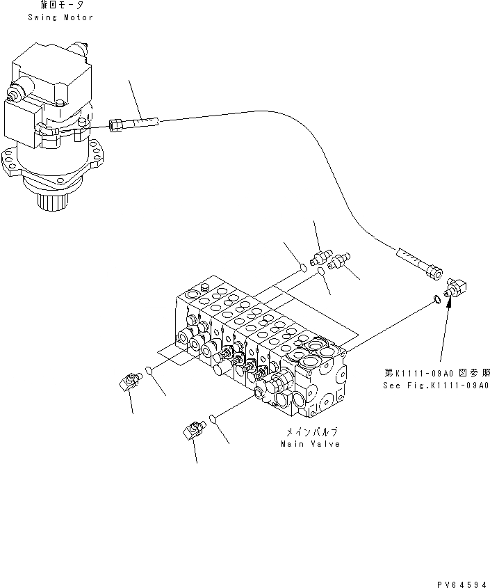 Схема запчастей Komatsu PC20MR-1 - ОСНОВН. УПРАВЛ-Е (ОСНОВН. УПРАВЛЯЮЩ. КЛАПАН СОЕДИНИТЕЛЬН. ЧАСТИ¤ /) КАБИНА ОПЕРАТОРА И СИСТЕМА УПРАВЛЕНИЯ