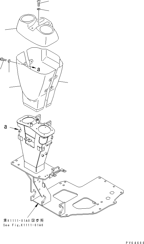 Схема запчастей Komatsu PC20MR-1 - ОСНОВН. УПРАВЛ-Е (РАБОЧЕЕ ОБОРУДОВАНИЕ СТОЙКА COVER) (С MULTI CПОДВЕСН. КРОНШТЕЙН) КАБИНА ОПЕРАТОРА И СИСТЕМА УПРАВЛЕНИЯ