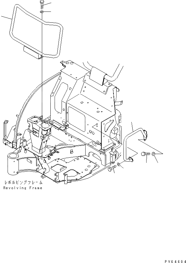 Схема запчастей Komatsu PC20MR-1 - HANDRAIL КАБИНА ОПЕРАТОРА И СИСТЕМА УПРАВЛЕНИЯ