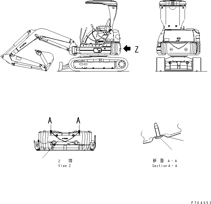 Схема запчастей Komatsu PC20MR-1 - МАРКИРОВКА (ДЛЯ ПРОТИВОВЕС) (PCMR) МАРКИРОВКА