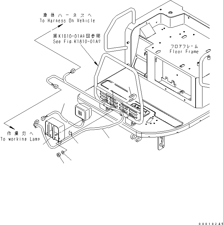 Схема запчастей Komatsu PC20MR-2 - ДОПОЛН. РАБОЧ. ОСВЕЩЕНИЕ (НАВЕС) ЭЛЕКТРИКА