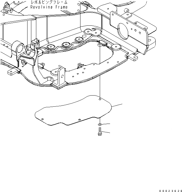 Схема запчастей Komatsu PC20MR-2 - НИЖН. КРЫШКА ЧАСТИ КОРПУСА