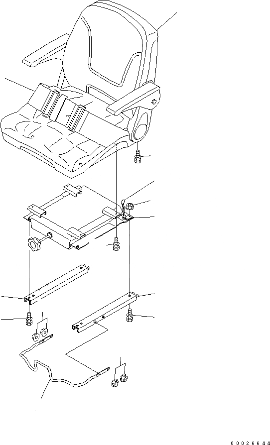 Схема запчастей Komatsu PC20MR-2 - СИДЕНЬЕ ОПЕРАТОРА (С ПОДЛОКОТНИКОМ) В СБОРЕ (С INCH РЕМЕНЬ БЕЗОПАСНОСТИ) (КРОМЕ ЯПОН.) ОСНОВН. КОМПОНЕНТЫ И РЕМКОМПЛЕКТЫ