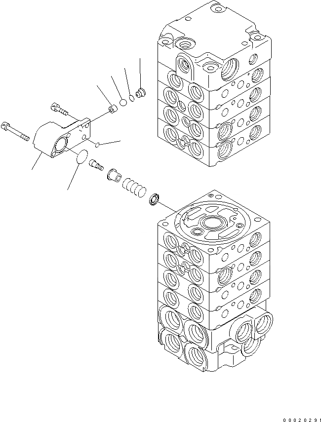 Схема запчастей Komatsu PC20MR-2 - ОСНОВН. КЛАПАН (8-КЛАПАН) (/) ОСНОВН. КОМПОНЕНТЫ И РЕМКОМПЛЕКТЫ
