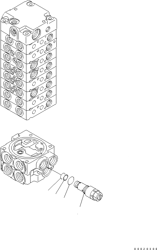 Схема запчастей Komatsu PC20MR-2 - ОСНОВН. КЛАПАН (8-КЛАПАН) (/) ОСНОВН. КОМПОНЕНТЫ И РЕМКОМПЛЕКТЫ