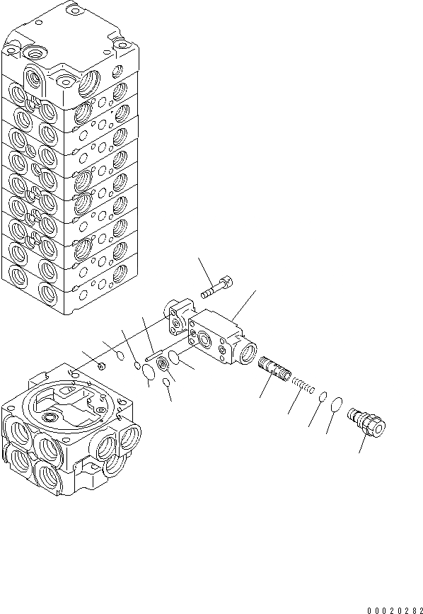 Схема запчастей Komatsu PC20MR-2 - ОСНОВН. КЛАПАН (9-КЛАПАН) (/) (АККУМУЛЯТОР) ОСНОВН. КОМПОНЕНТЫ И РЕМКОМПЛЕКТЫ