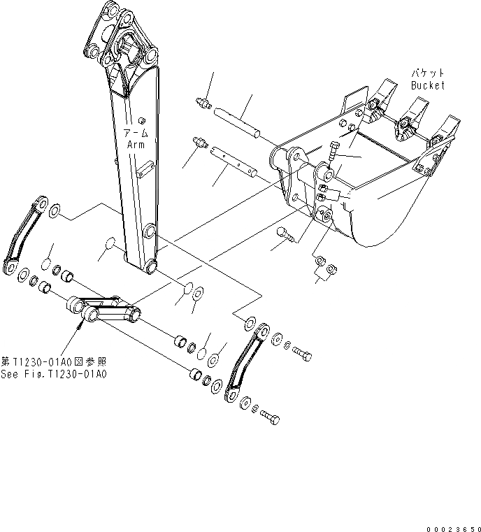 Схема запчастей Komatsu PC20MR-2-A - ПАЛЕЦ КОВША РАБОЧЕЕ ОБОРУДОВАНИЕ