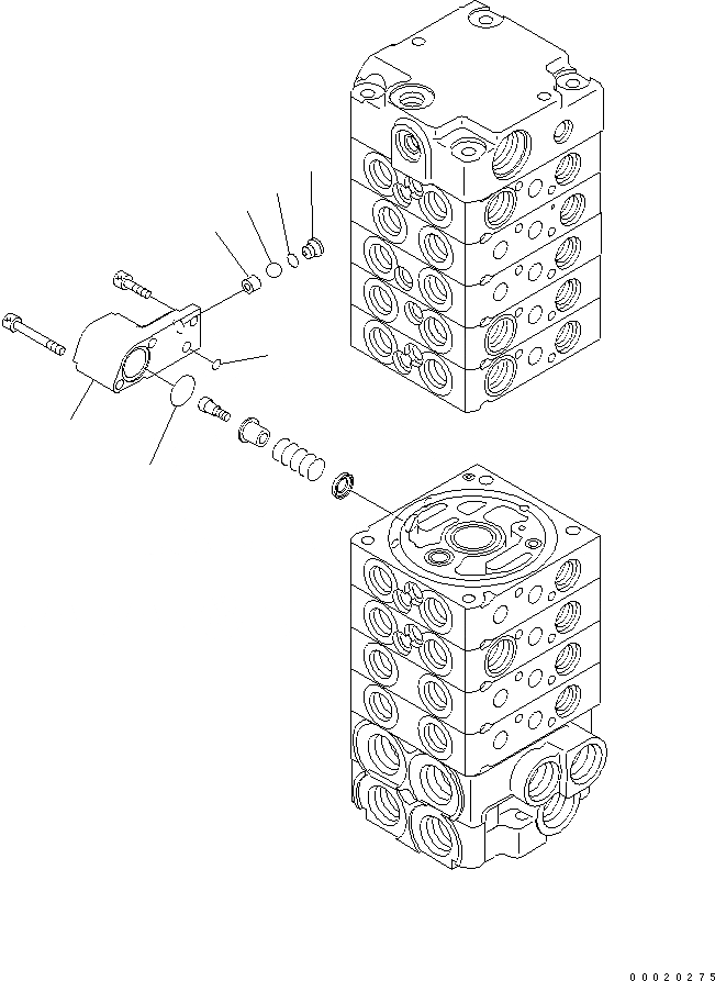 Схема запчастей Komatsu PC20MR-2-A - ОСНОВН. КЛАПАН (9-КЛАПАН) (/) ОСНОВН. КОМПОНЕНТЫ И РЕМКОМПЛЕКТЫ